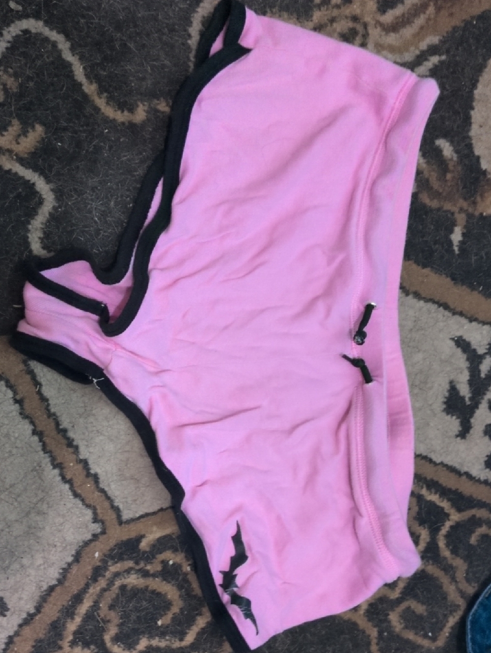 Too Fast Pink Booty Shorts with Baby Goth Printed On Butt